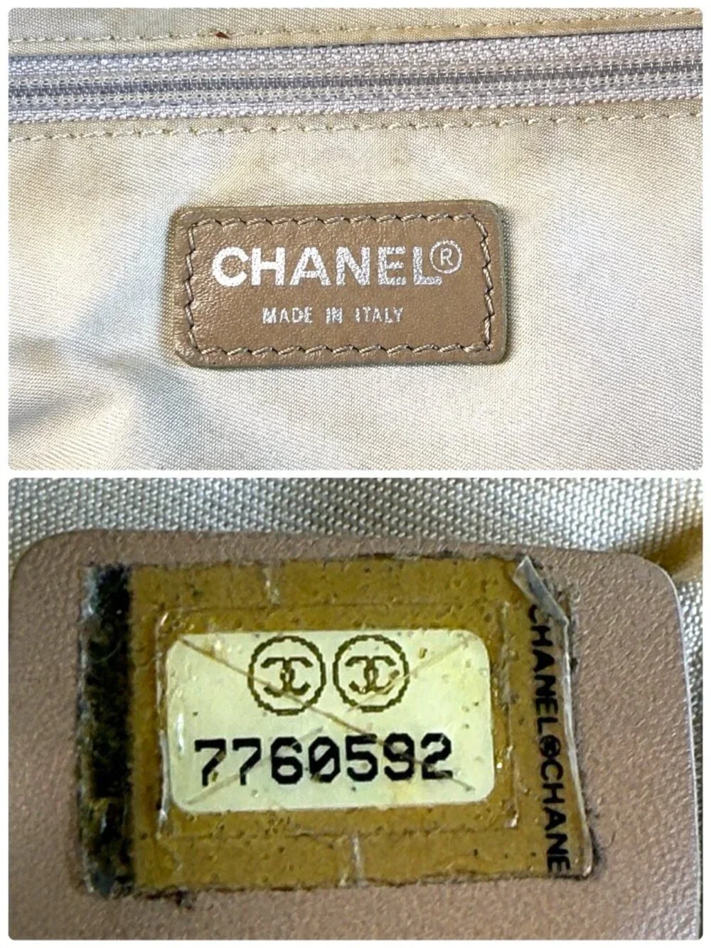 Chanel Vintage Beige Silver CC New Travel Line Bowler Crossbody Satchel with COA
